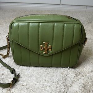 Tory Burch Olive Green Quilted Crossbody Bag